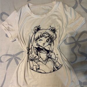 White Graphic Sailor Moon Tee